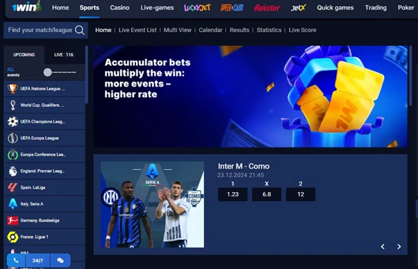 1win betting site